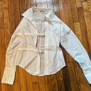 Princess Polly White Blouse with Buckle Details